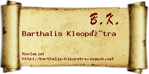 Barthalis Kleopátra névjegykártya
